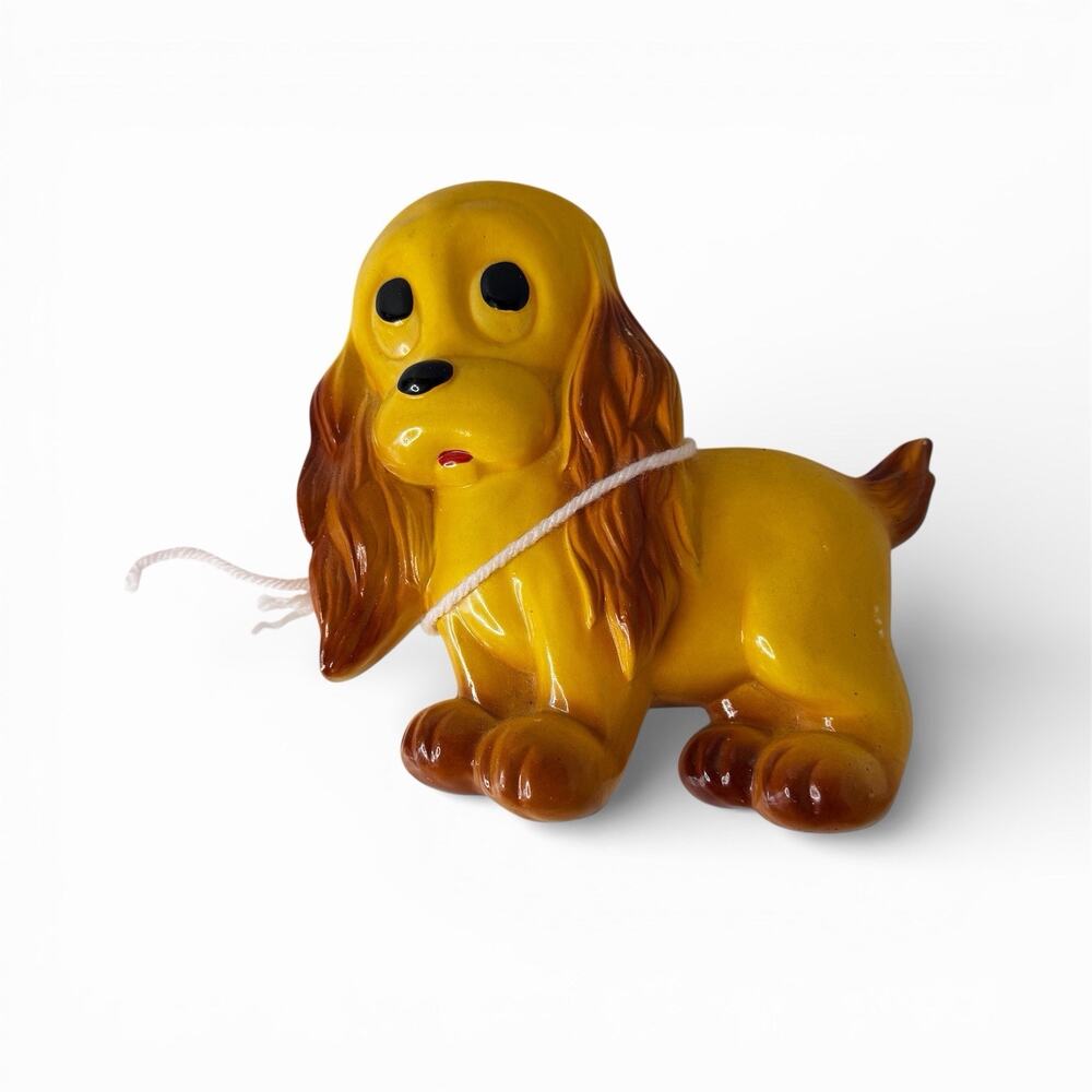Vintage Chalkware Dog Figurine Spaniel Figure Cute Puppy